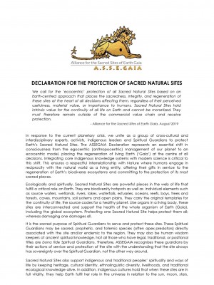 Declaration Protection Sacred Sites