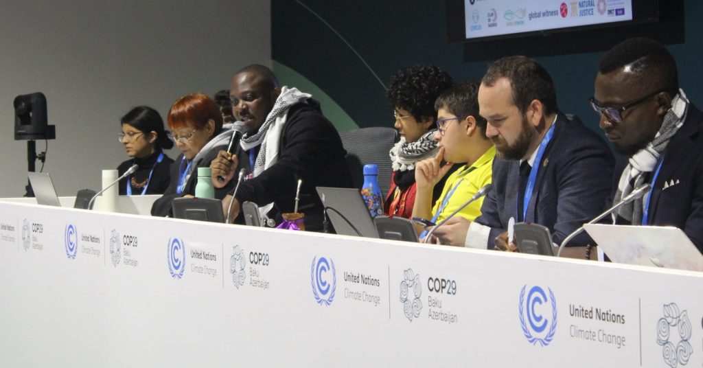 Bob participated in a panel discussion during a side event at COP29 where defenders, civil society and constituencies from across the globe convened to discuss the plight of environmental human rights defenders protecting their land, the climate and biodiversity. 